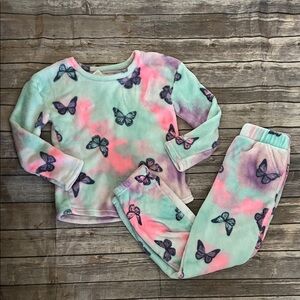 Cuddl Dudds Girls Size M (7/8) Tie-dye Butterfly Pajamas